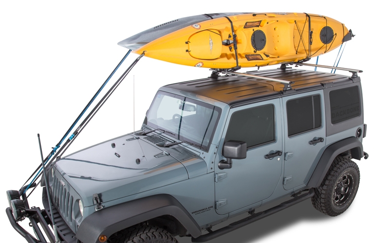 Folding j style kayak carrier store